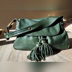 Stunning Vintage Kenneth Cole Flap Shoulder Bag in Dark Green